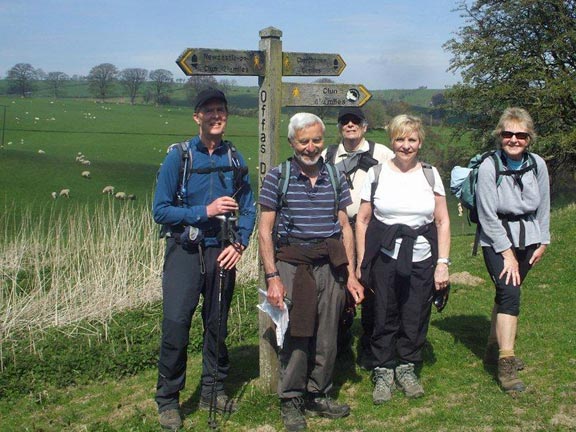 22.Church Stretton April 2014
On the Bishop's Castle walk we join Offa's Dyke for just over a mile. Photo: Dafydd Williams.
Keywords: Apr14 holiday Ian Spencer