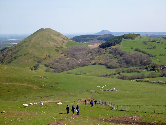 10.Church Stretton April 2014
On our way off Caer Caradog with The Lawley in the background. Photo: Hugh Evans.
Keywords: Apr14 holiday Ian Spencer