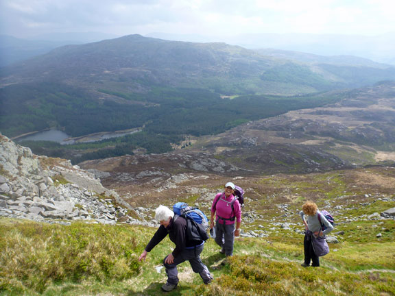 1.Diffwys, Y Llethr & Rhinog Fach
27/04/14. The ascent of Diffwys with Cwm Mynach, Llyn Cwm-mynach and Y Garn in the background.
Keywords: Apr14 Sunday Hugh Evans