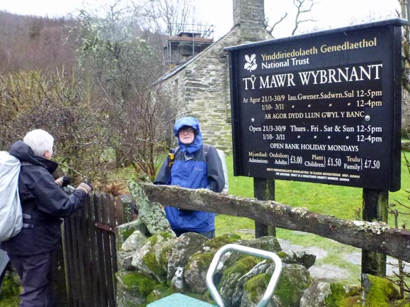 4.Wybrnant Ty Mawr
2/3/14. Finally at lunch time we arrive at Ty Mawr Wybrnant. One of our number tries to supplement his meagre pension. 
Keywords: Mar14 Sunday Nick White