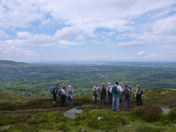 5.Llanberis Circular
25/5/14. On the side of Moel Rhiwen looking west towards the Menai Straits and Anglesey.
Keywords: May14 Sunday Kath Spencer