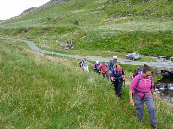 7.Manod Mawr & Sarn Helen
8/6/14. The final section of the walk as we leave the Afon Teigl
Keywords: Jun14 Sunday Judith Thomas