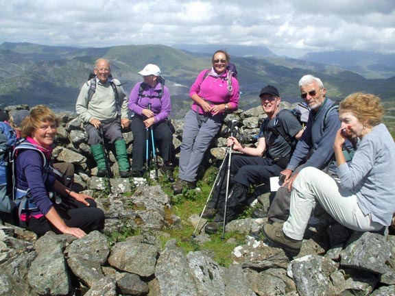 3.Manod Mawr & Sarn Helen
8/6/14. At the top of Manod Mawr. Photo: Dafydd Williams.
Keywords: Jun14 Sunday Judith Thomas