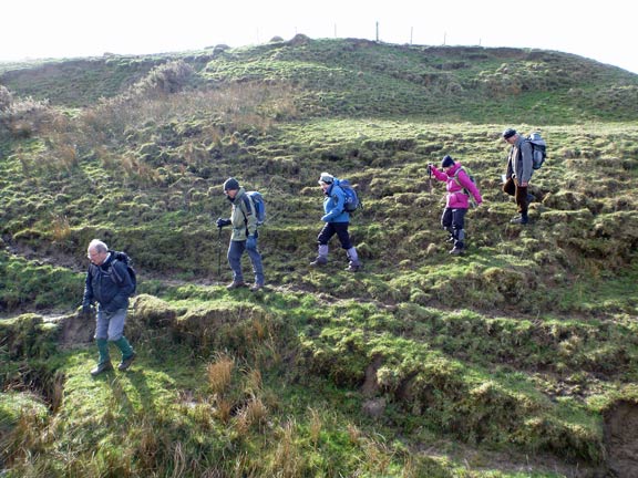 5.Porth Oer to Porth Ysgaden
16/2/14. Another gulley to cross, this one at Porth Widlin.
Keywords: Feb14 Sunday Hugh Evans