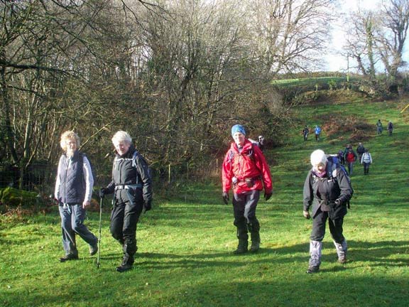 4.Pwllheli to Cricieth Marina
19/1/14. About to cross the Afon Dwyfach near Glyn-Dwyfach. Photo: Dafydd Williams.
Keywords: Jan14 Sunday Rhian Roberts Mary Evans