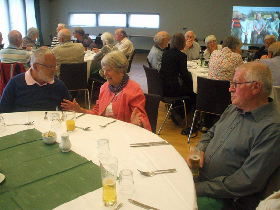 4.Spring Lunch - Nant Gwrtheyrn
22/5/14. A very big fish. Tony looks on unbelievingly. Captions & Photo: Dafydd Williams.
Keywords: May14 Thursday Dafydd Williams John Enser