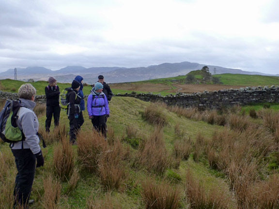 6.Llyn Trawsfynydd
3/4/14. And finally an inspection of the Roman Amphitheatre. Tomen-y-mur can be seen close by in the background on the right.
Keywords: Apr14 Sunday Catrin Williams