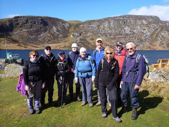 2.Arenig Fawr
26/4/15. Group photograph taken at the llyn Arenig dam wall.
Keywords: Apr 15 Sunday Tecwyn Williams