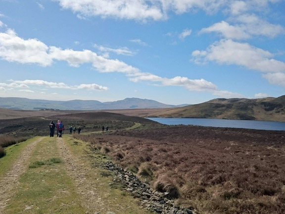 1.Arenig Fawr
26/4/15. Walking up the track from Moel y Garth to Llyn Arenig Fawr. Photo: Catrin Williams.
Keywords: Apr 15 Sunday Tecwyn Williams