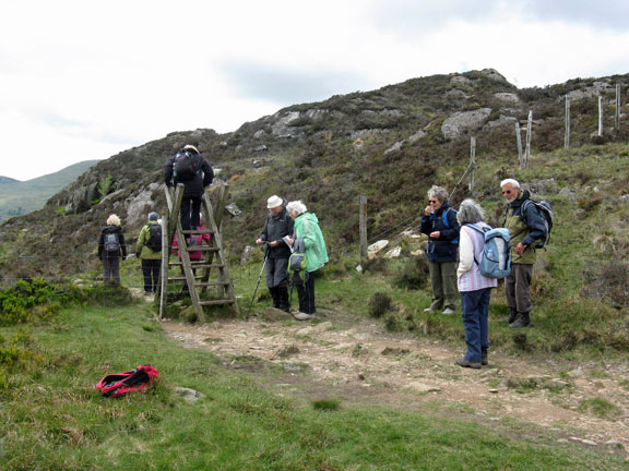 4.Beddgelert
28/5/15. The style at the top of Cwm Bychan soon after lunch. Photo: Nick White.
Keywords: May15 Thursday Rhian Watkin