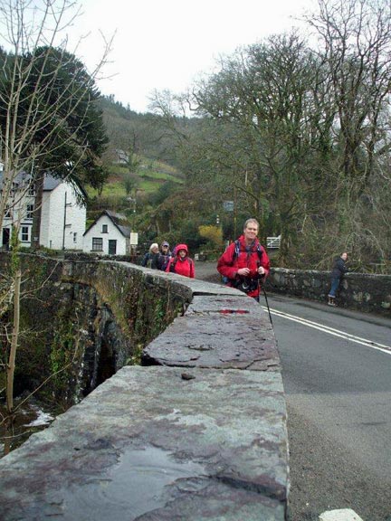 6.Betws y Coed to Capel Garmon
29/3/15. Crossing the last bridge before the Waterloo Bridge at Betws-y-Coed. The river was in full spate. Photo: Dafydd Williams.
Keywords: Mar15 Sunday Dafydd Williams