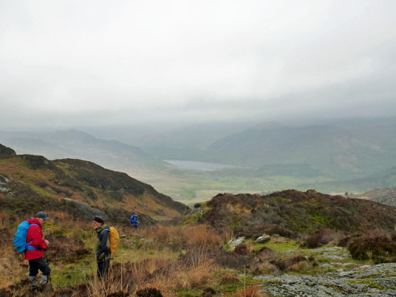 2.Round Cerrig Cochion - Yr Arddu - Foel Goch
10/5/15. 2.5 miles into the walk. Our morning coffee break over. Some members of the party are reluctant to restart.
Keywords: May15 Sunday Hugh Evans