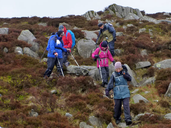 5.Round Cerrig Cochion - Yr Arddu - Foel Goch
10/5/15. We start the descent from Foel Goch. it is a long way down.
Keywords: May15 Sunday Hugh Evans