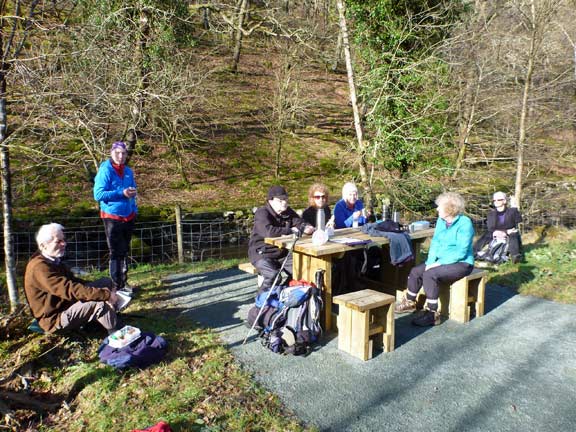 4.Llyn Crafnant & Geirionydd
15/2/15. Lunch in the winter sunshine at the Forestry Commission picnic area close to the reservoir. 
Keywords: Feb15 Sunday Hugh Evans