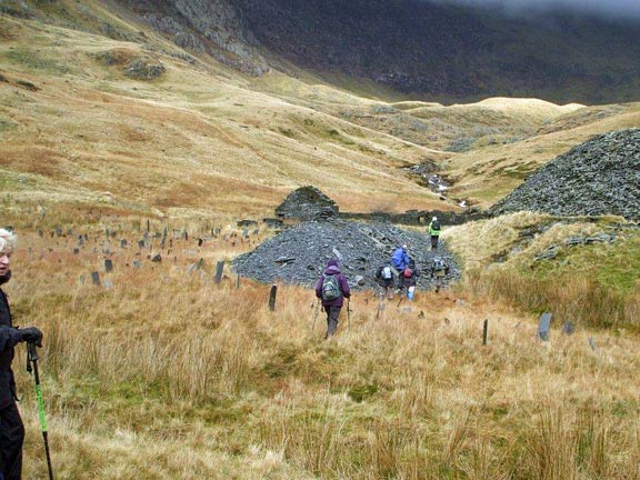 1.Cwm Llan via Watkin path
08/01/2015. Boot hill. Tread sofly. Photo: Dafydd Williams.
Keywords: Jan15 Thursday Kath Mair