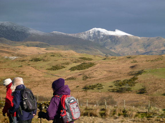 3.Cwm Pennant circular
1/2/15. All going well just before our coffee break. In background: Mynydd Tal-y-Mignedd left, Trem y Ddysgl and Mynydd Drws-y-Coed right of centre.
Keywords: Feb15 Sunday Kath Mair