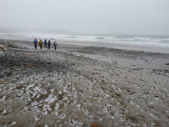 6.Porth Oer to Aberdaron
1/3/15. Finally onto the west end of Aberdaron beach as the very agressive hailstorm finally gives up.
Keywords: Mar15 Sunday Roy Milnes