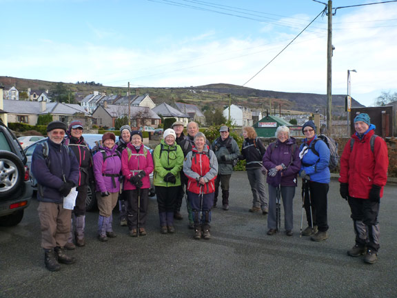 1.Talysarn – Llanberis (part of 4 valleys walk)
04/01/15. At the start in the car park at Talysarn.
Keywords: Jan15 Sunday Diane Doughty