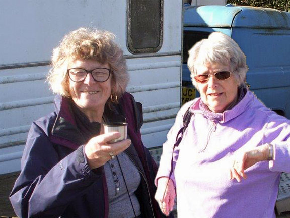1.Mynydd Carreg Circular
18/02/16  A relaxed lunchtime in the sunshine. Photo: Dafydd H Williams.
Keywords: Feb16 Thursday Megan Mentzoni Miriam Heald