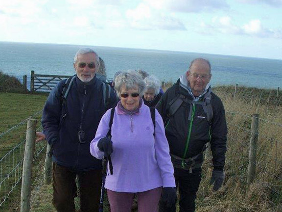 4.Mynydd Carreg Circular
18/02/16 leading from the front and taking care on a slippery surface, Photo: Dafydd H Williams.
Keywords: Feb16 Thursday Megan Mentzoni Miriam Heald