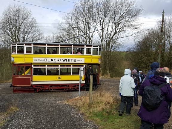 44.Holiday 2016- The Peak District
6/4/16. One of the trams running on the National Tramway Museum  line above Crich. Photo: Carol Eden.
Keywords: Apr16 Week Ian Spencer