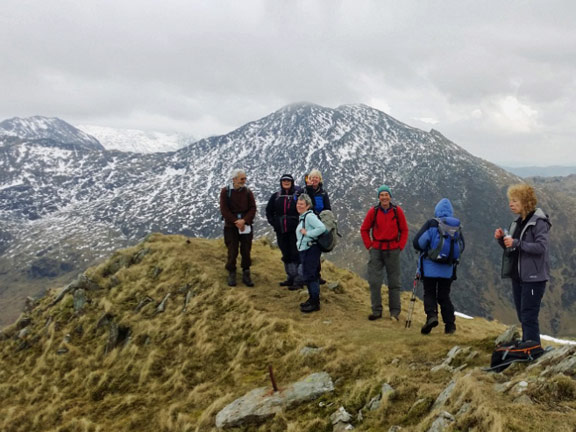 5.Yr Aran & Beddgelert Forest
13/3/16. The summit of Yr Aran. Photo: Roy Milner.
Keywords: Mar16 Sunday Noel Davey