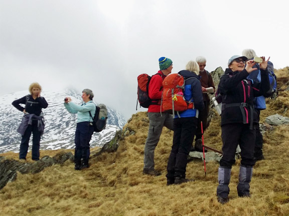 2.Yr Aran & Beddgelert Forest
13/3/16. On our way up Yr Aran. Photo: Roy Milner.
Keywords: Mar16 Sunday Noel Davey