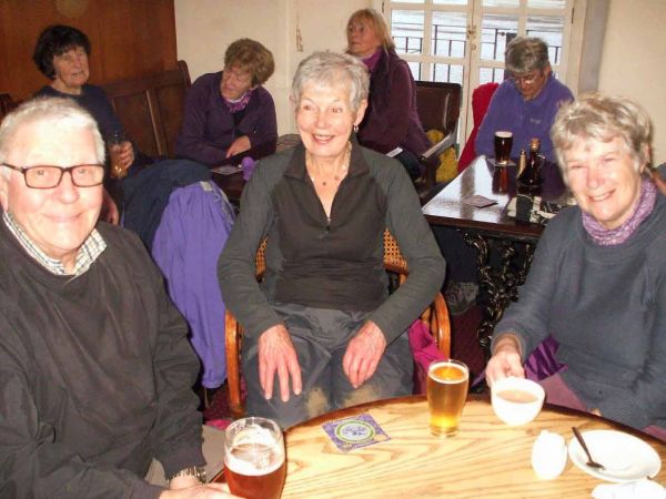 5.Penmaenpool
4/2/16. Well earned  refreshments at the George Hotel, Penmaenpool. Photo: Dafydd H Williams.
Keywords: Feb16 Thursday Nick White