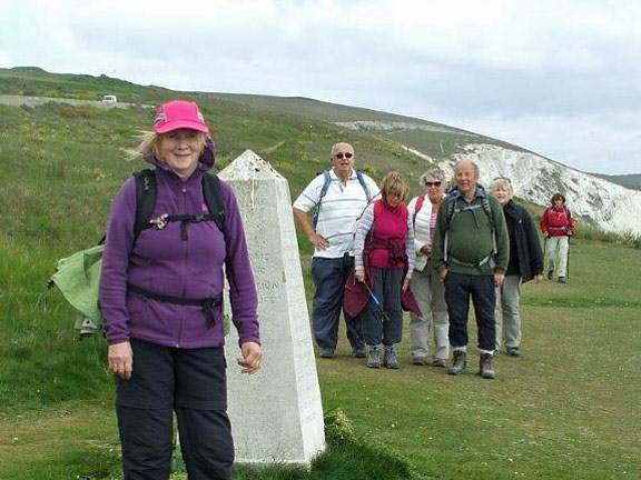 39.Isle of Wight Spring Holiday
5/5/17. The Calbourne to Freshwater Bay walk. The B walkers close to Freshwater Bay. Photo: Dafydd Williams.
Keywords: May17 Week Hugh Evans