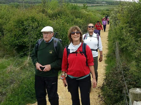 14.Isle of Wight Spring Holiday
1/5/17. The A walkers keeping to the straight and narrow. Photo:  Judith Thomas.
Keywords: May17 Week Hugh Evans