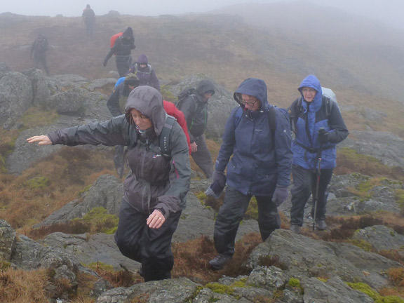 3.Moel Ddu
12/3/17.  Close to the southern peak of Moel-ddu. No improvement in the weather.
Keywords: Mar17 Sunday Tecwyn Williams