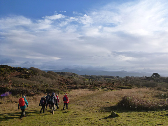 6.Moel y Gest
1/1/17. A minute later we decide to lengthen the walk by turning west, towards Tyddyn-adi and then down through the caravan park at Morfa Bychan.
Keywords: Jan17 Sunday Tecwyn Williams