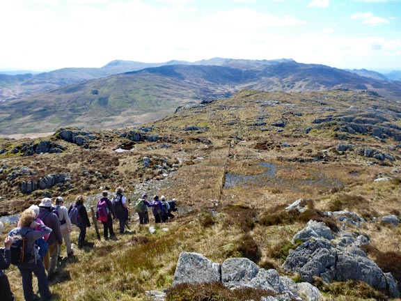 5.Carnedd y Cribau
23/4/17. Just down from the summit of Carnedd y Cribau looking south. In the background Cerrig Cochion on the right and Yr Arddu on the left and Cwm Edno which separates them in the centre. We did the Cerrig Cochion walk may 2015.
Keywords: Apr17 Sunday Dafydd Williams