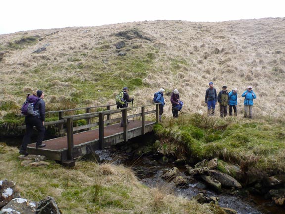 6.Rhobell Fawr
9/4/17.  Crossing the bridge to join the path we took on the way up.
Keywords: Apr17 Sunday Judith Thomas