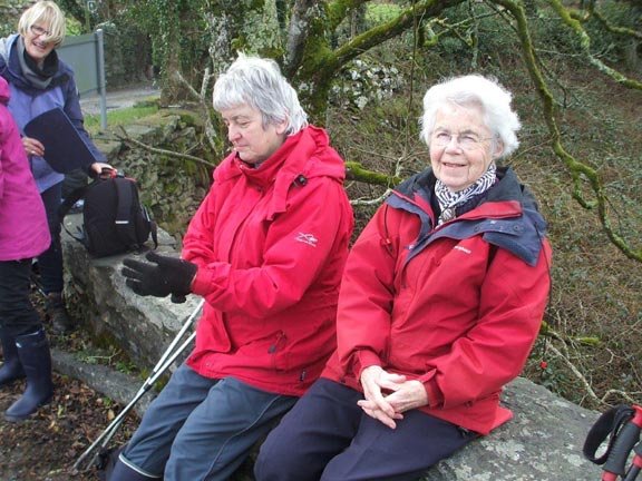 1.Snowdrop Walk (following AGM)
2/3/17. Stopping for lunch at the fine late 18C bridge of Pont Rhyd-y-Benllyg. Photo: Daydd Williams.
Keywords: Mar17 Thursday Dafydd Williams