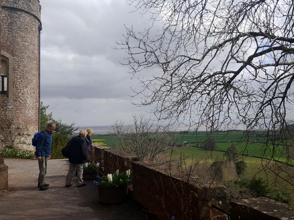 23.Exmoor Spring Holiday
16/4/18. Out on the castle battlements. Lovely views. Photo: Carol Eden.
Keywords: Apr18 week Hugh Evans