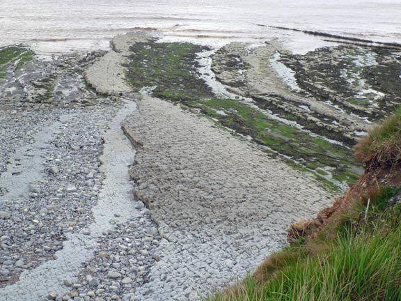 16.Exmoor Spring Holiday
15/4/18. Kilve beach, part of the Somerset's  Jurassic Coast. Fossils here can date back 200 million years. Some members were lucky enough to visit this site while others remained out of the rain, in the pub. Photo: Hugh Evans
Keywords: Apr18 week Hugh Evans