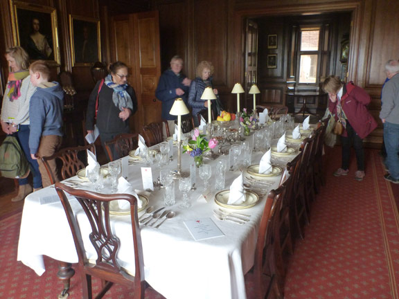 24.Exmoor Spring Holiday
16/4/18. Dunster Castle: Dining Room. The place cards showed names of some very important guests. Photo: Hugh Evans.
Keywords: Apr18 week Hugh Evans