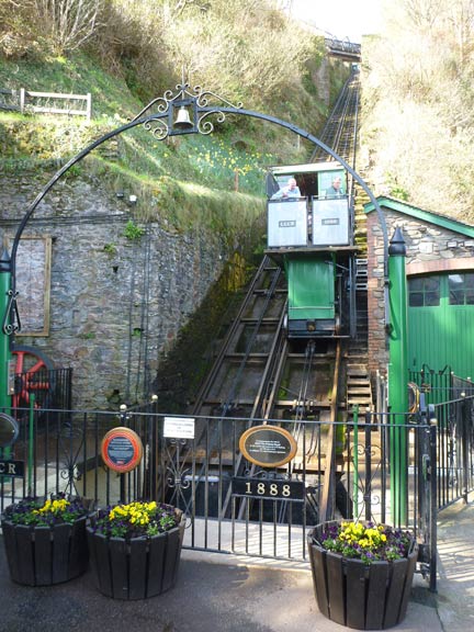 40.Exmoor Spring Holiday
18/4/18. The funicular railway at Lynmouth which we took advantage of to saveour legs. there was also a cafe quite close.  Photo: Hugh Evans.
Keywords: Apr18 week Hugh Evans