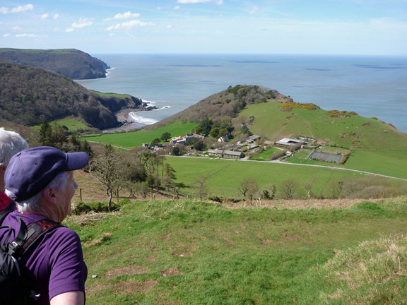44.Exmoor Spring Holiday
18/4/18. From above the Valley of the Rocks looking down on Lee Abbey and our lunchtime picnic spot on the beach beyond. Photo: Hugh Evans.
Keywords: Apr18 week Hugh Evans