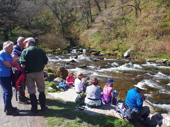 42.Exmoor Spring Holiday
18/4/18. A coffee break and a bit of a relax at Hillford Bridge. Photo: Judith Thomas.
Keywords: Apr18 week Hugh Evans