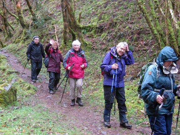 35.Exmoor Spring Holiday
17/4/18. Walking alongside Horner Water with towards the end of the walk. Spirits still high. Photo: Nick White.
Keywords: Apr18 week Hugh Evans