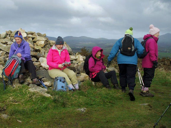 4. Mynytho & Llanbedrog
1/2/18. Lunch at the top of Llanbedrog Head. Photo: Dafydd Williams.
Keywords: Feb18 Thursday Jean Norton