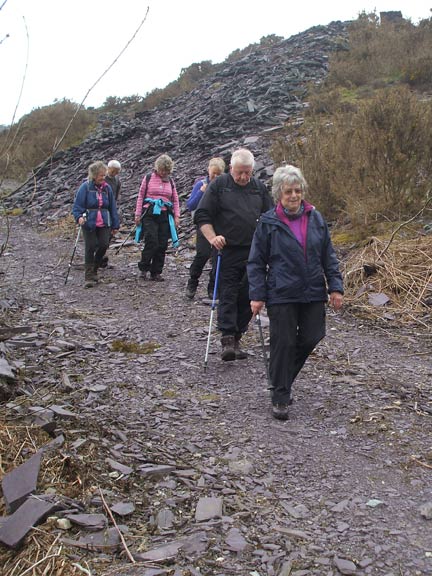 7.Nantlle Holey Walk
12/4/18. Walking down into Dorothea Quarry. A bit slippery under foot. Photo: Dafydd Williams.
Keywords: Apr18 Thursday Tecwyn Williams