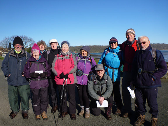 1.Snowdonia Slate Trail
25/2/18. At the car park at the start of the walk with Porth Penrhyn and the Menai Strait behind us.
Keywords: Feb18 Sunday Noel Davey