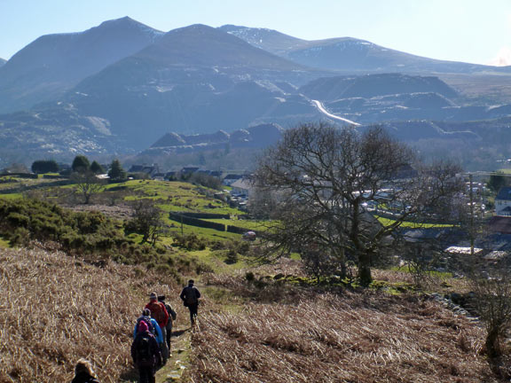 6.Snowdonia Slate Trail
25/2/18. Coming into Bethesda from the North, with the Penrhyn Slate Quarry in the background. The zip wires are just visible if you know where to look.
Keywords: Feb18 Sunday Noel Davey