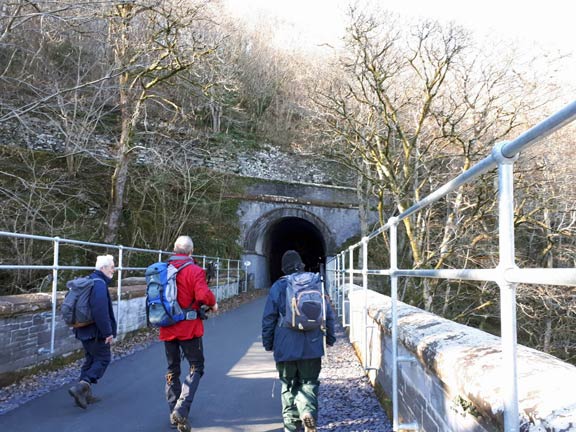7.Snowdonia Slate Trail
25/2/18. Half a mile before Tregarth we enter a recently renovated illuminated tunnel. Photo: Judith Thomas.
Keywords: Feb18 Sunday Noel Davey