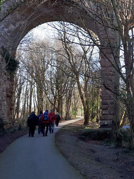 8.Snowdonia Slate Trail
25/2/18. With just over a mile and a half to the end of our walk we pass under the viaduct carrying the Holyhead - Chester railway line. Photo: Judith Thomas.
Keywords: Feb18 Sunday Noel Davey
