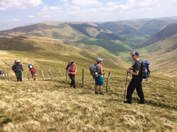 4.Dyfi Hills - Cross Foxes
6/5/18. Looking down into Cwm Cerist and the A470 towards Dinas Mawddwy. Photo: Anet Thomas.
Keywords: May18 Sunday Hugh Evans