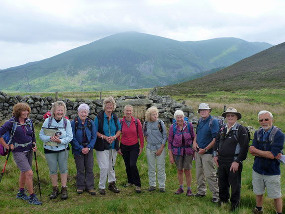 1.Y Fron
3/6/18. Mynydd Mawr which is not one of the three peaks we will be climbing today is out of sight to the right of our  group. We are turning left!
Keywords: Jun18 Sunday Kath Mair
